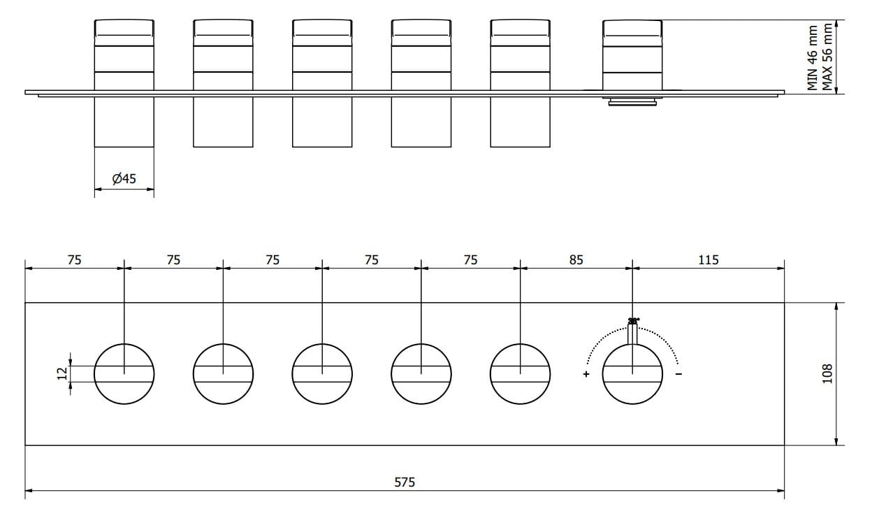 Термостатический смеситель для душа с 6 отверстиями IB Aqua ARCH-00102742 - Вид №5