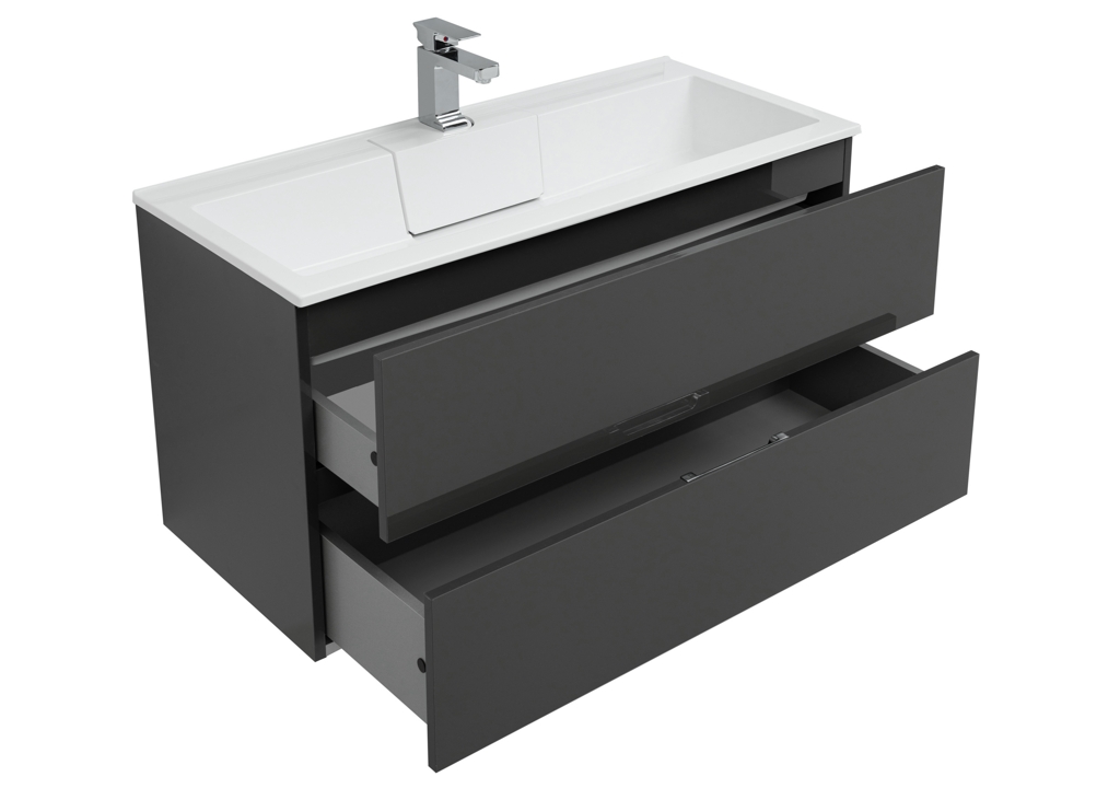 Мебель для ванной Aquanet Алвита 100 серый антрацит 00241397 - Вид №7