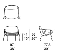 Ткань сад стул с подлокотниками Paola Lenti ERICA ARCH-00107555 - Вид №2
