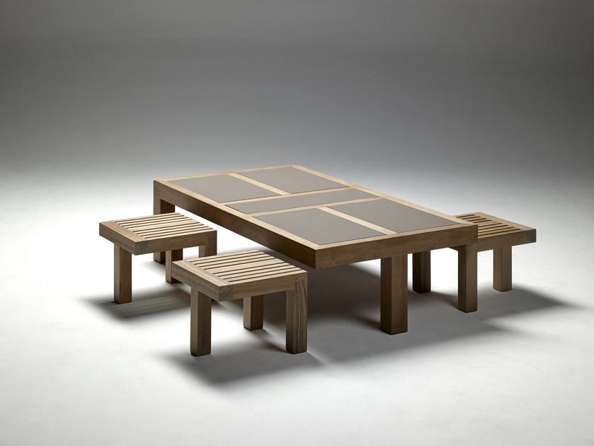 Royal Botania Низкий квадратный садовый столик из тика Nara sun-id-1366223 - Вид №8