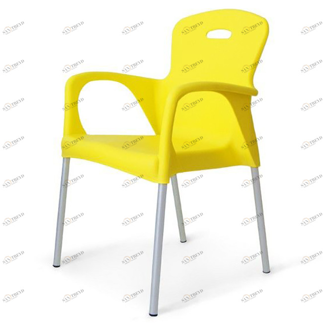 Стул с подлокотниками пластиковый желтый Remy Yellow AFINA ДИЗАЙНЕРСКИЕ, REMY 130613 Желтый 