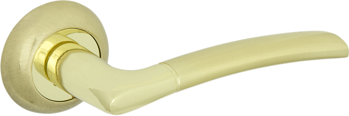90195514 Ручка дверная на розетке FZ 01 SG матовое золото STLM-0128854 ФАБРИКА ЗАМКОВ