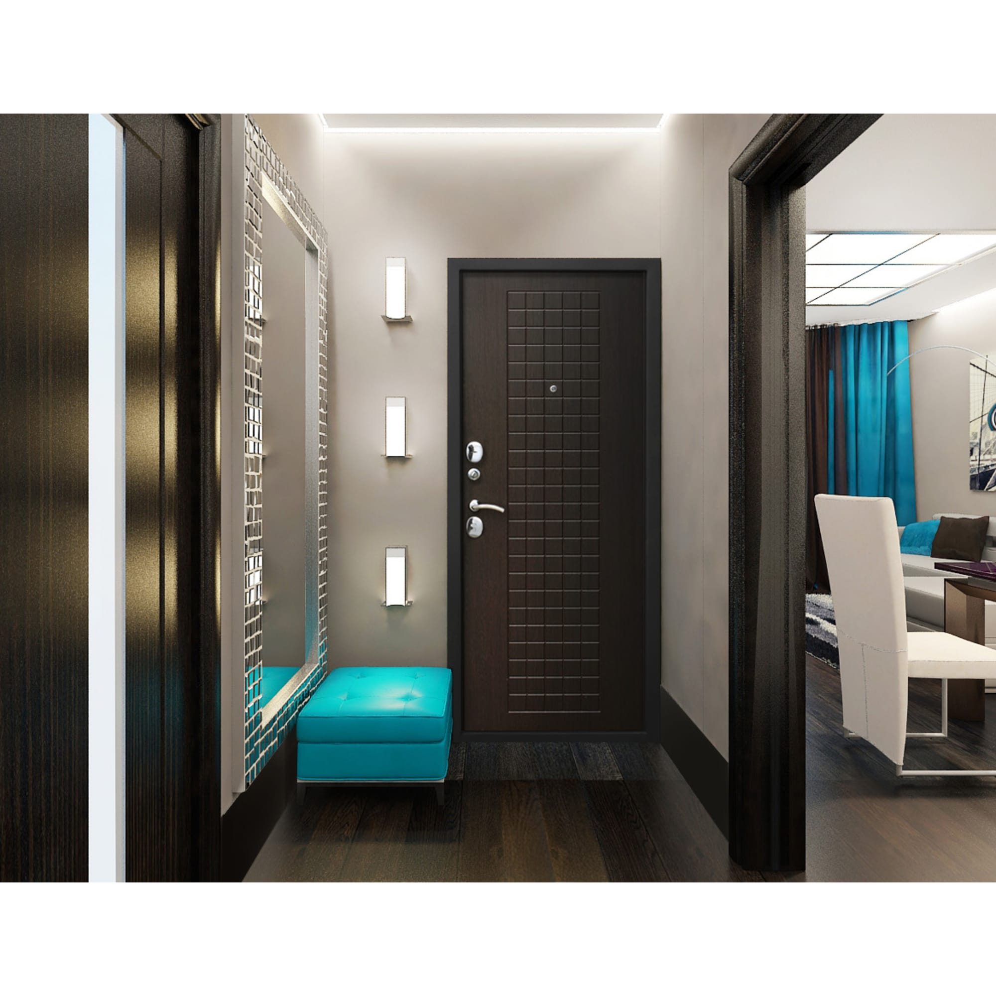 82096736 Дверь входная металлическая Гарда Муар, 860 мм, правая, цвет венге Santreyd  - Вид №12