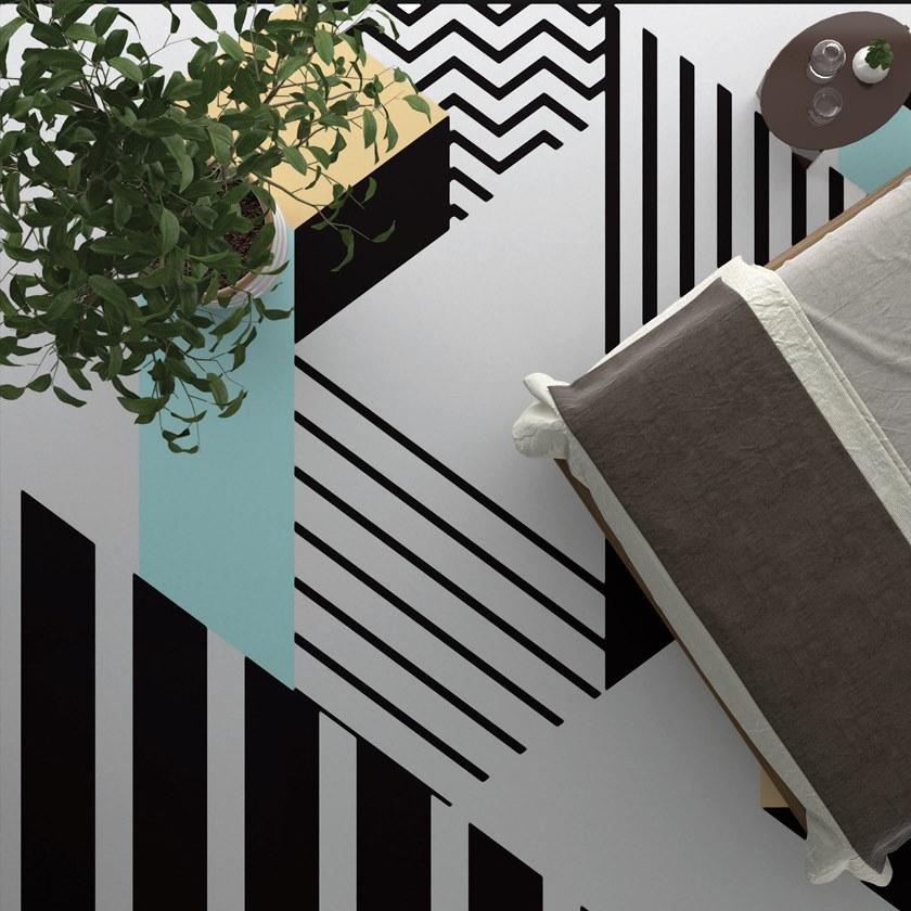 YO2 Прямоугольный коврик из полиамида с геометрическими мотивами Post modern sun-id-1386507 - Вид №1