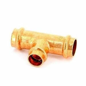 Тройник пресс 22x18x22 медный IBP