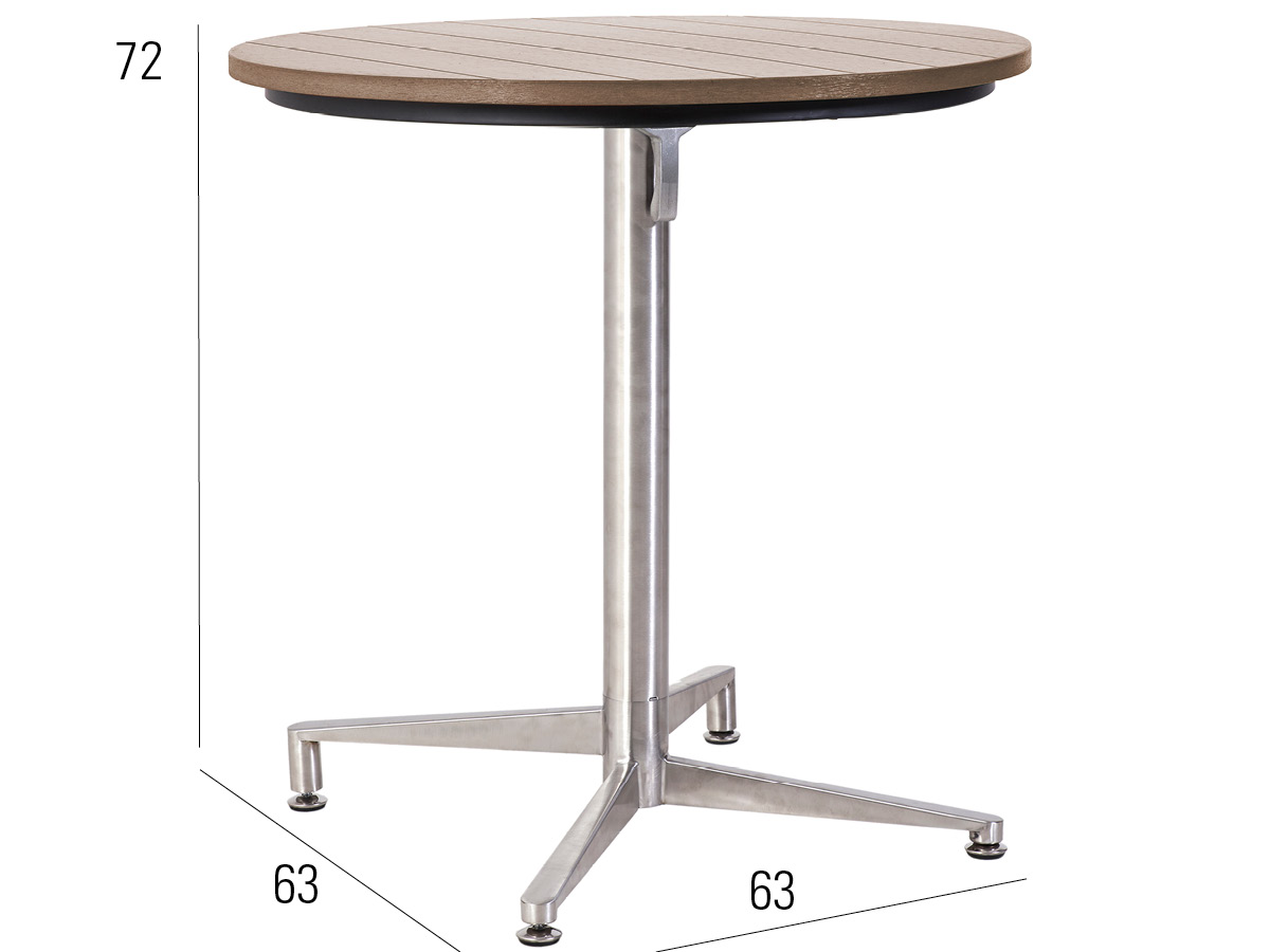 76.00.0071 Стол победы Tradition Resysta sumatra 70 round + складной каркас стола из нержавеющей стали Mbm Victory - Вид №1