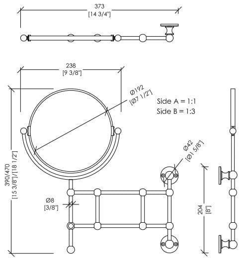 Латунное двухстороннее увеличительное зеркало Devon&Devon FIRST CLASS ARCH-00134041 - Вид №2