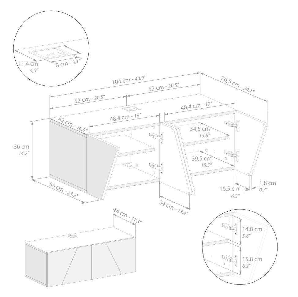 Модульная стена установила оборудованную стену в меламинированном Mobili Fiver EMMA ARCH-00091039 - Вид №69