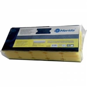 SRH008 Профессиональная мочалка для тщательной очистки, желтая пена, черное волокно, 10 шт. в упаковке Merida