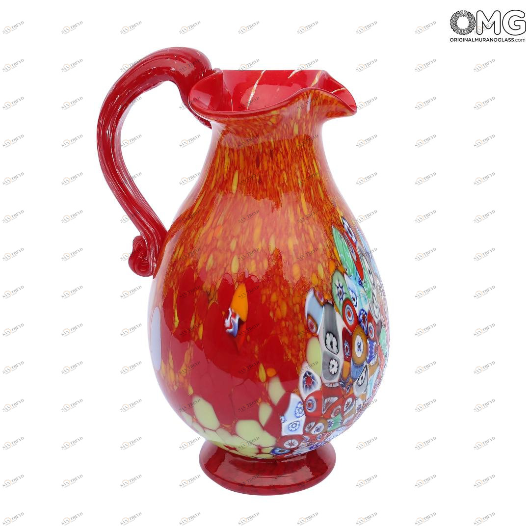 2057 ORIGINALMURANOGLASS Кувшин Красная Весна - муранское стекло 16 см 