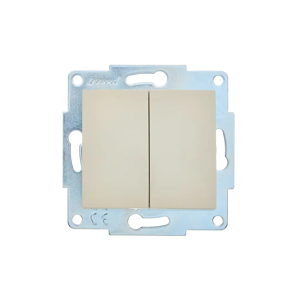 Выключатель встраиваемый Lezard Asti 2 клавиши цвет кремовый STLM-2070338