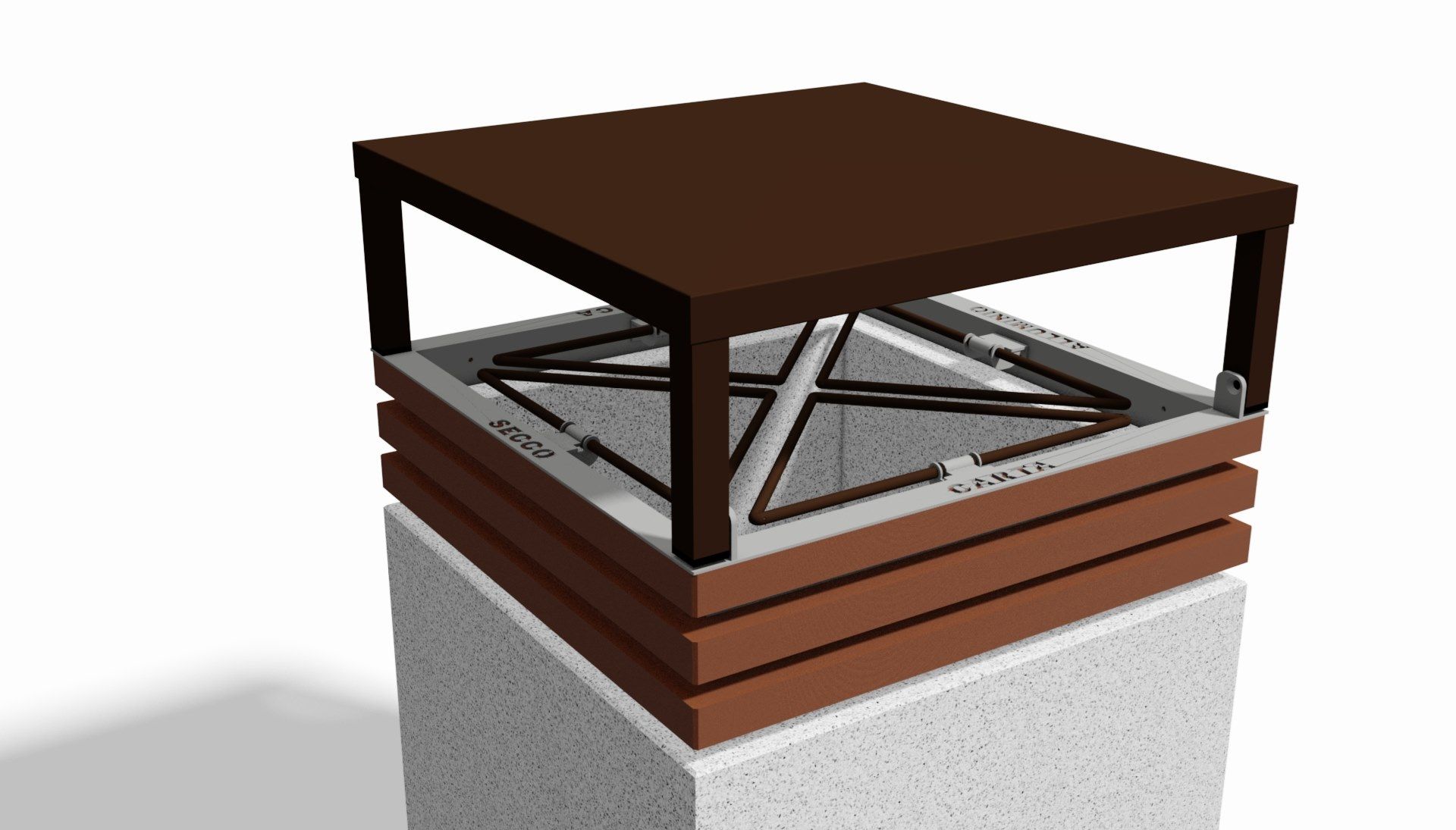 Держатель для мусора с крышкой для раздельного сбора Viscio Urban Design LANZA ARCH-00060378 - Вид №5