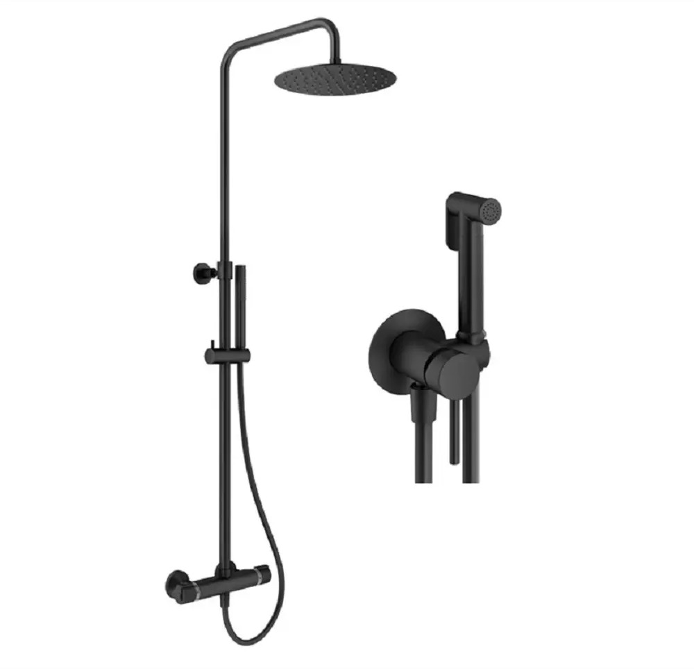 91720025 Комплект смесителей для душа Plumberia Selection KITZXO6302NO, Черный матовый STLM-0990611