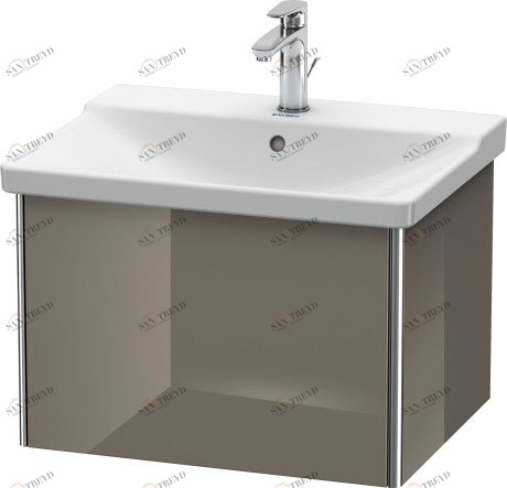 XS408008989 Тумбочка подвесная XSquare #XS4080 610 x 473 мм Фланелево-серый глянцевый лак Duravit