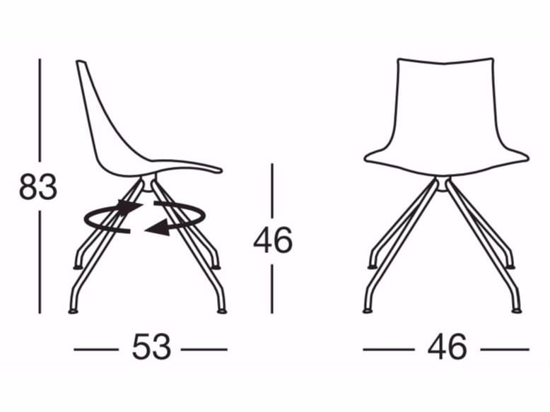 Поворотный стул из инженерного пластика S-CAB Zebra Tecnopolimer ARCH-00057926 - Вид №2