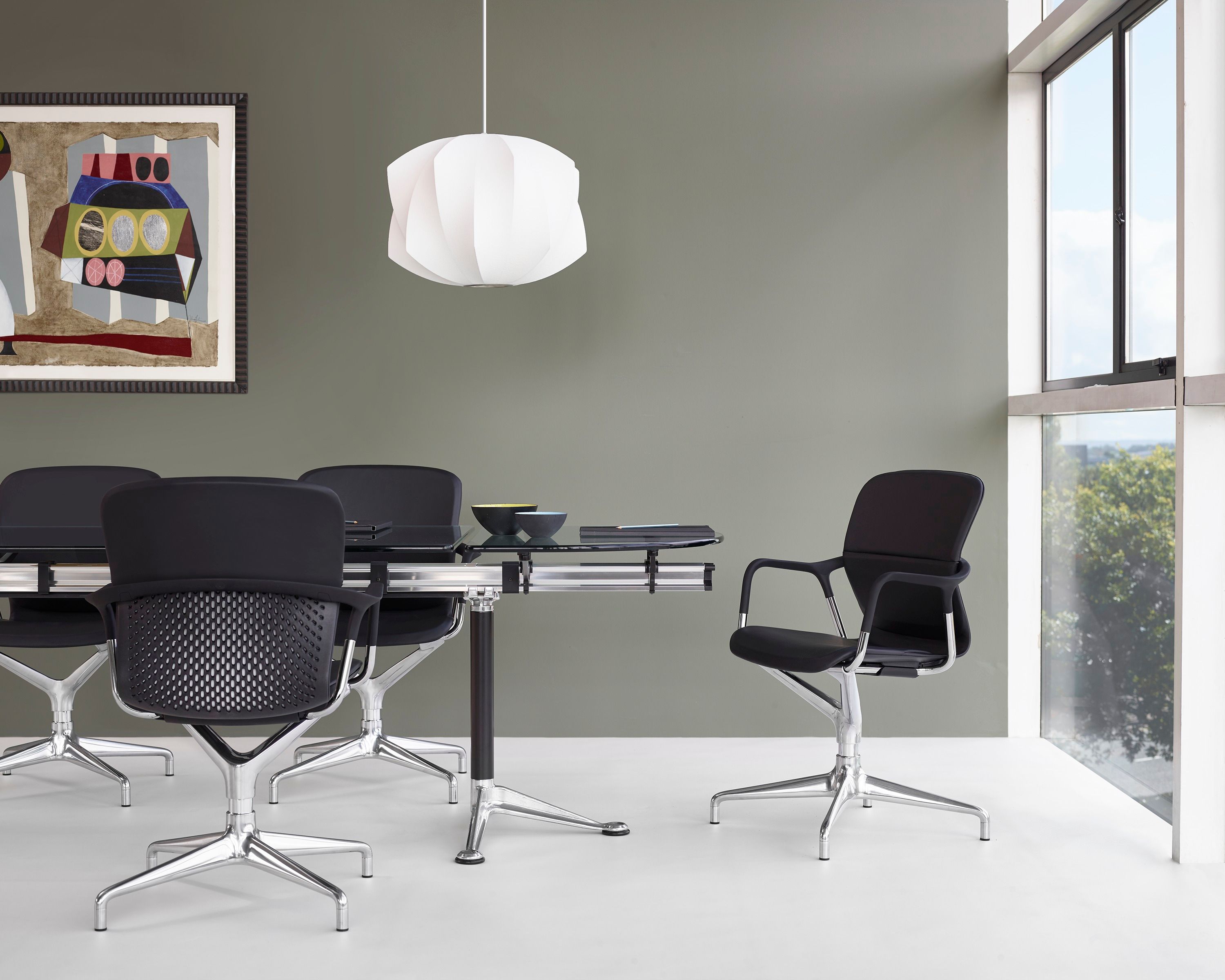 Алюминиевый и стеклянный овальный выдвижной стол для совещаний Herman Miller Burdick ARCH-00010269 - Вид №4
