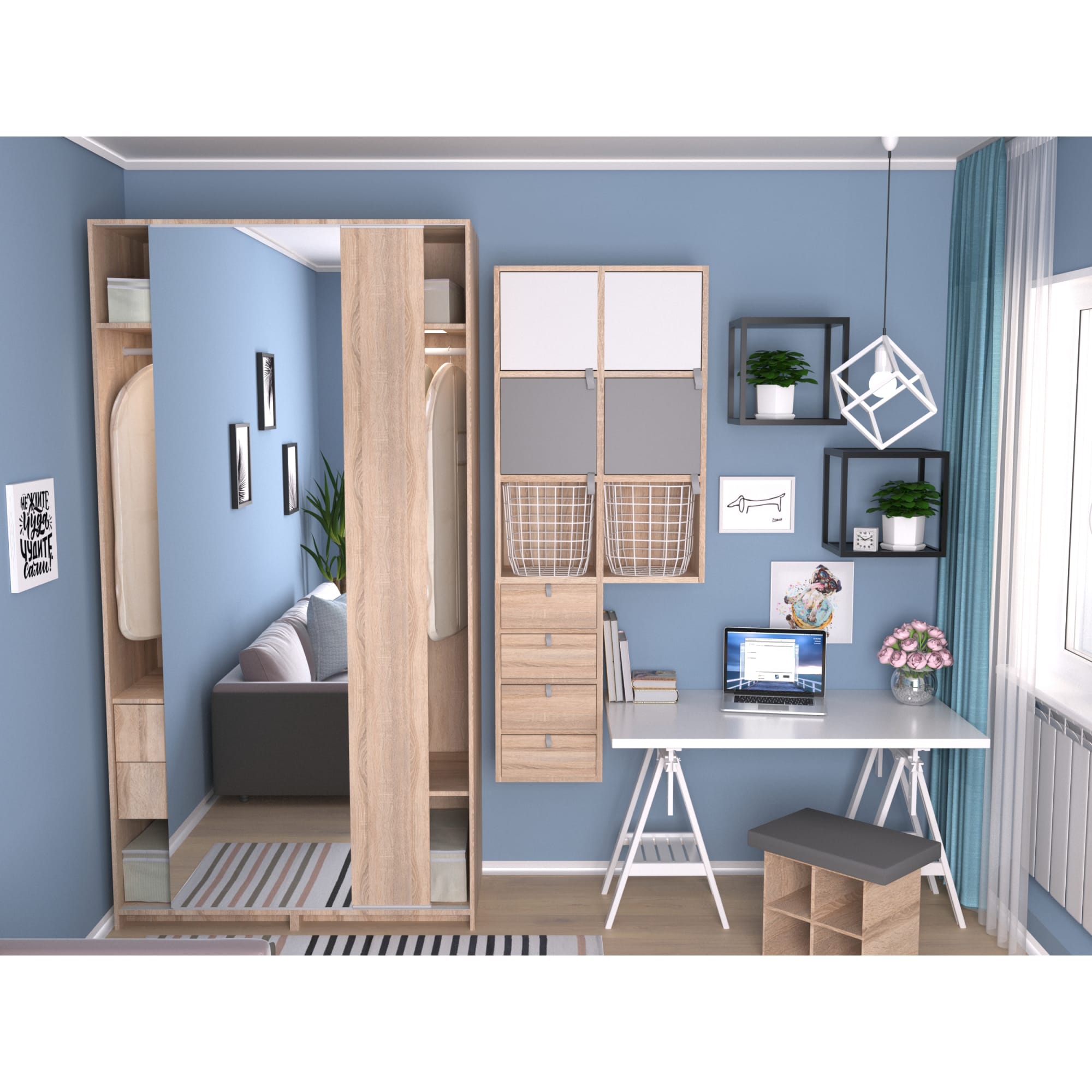 18662854 Каркас шкафа Лион 55x60x232 см цвет дуб сонома Santreyd  - Вид №10