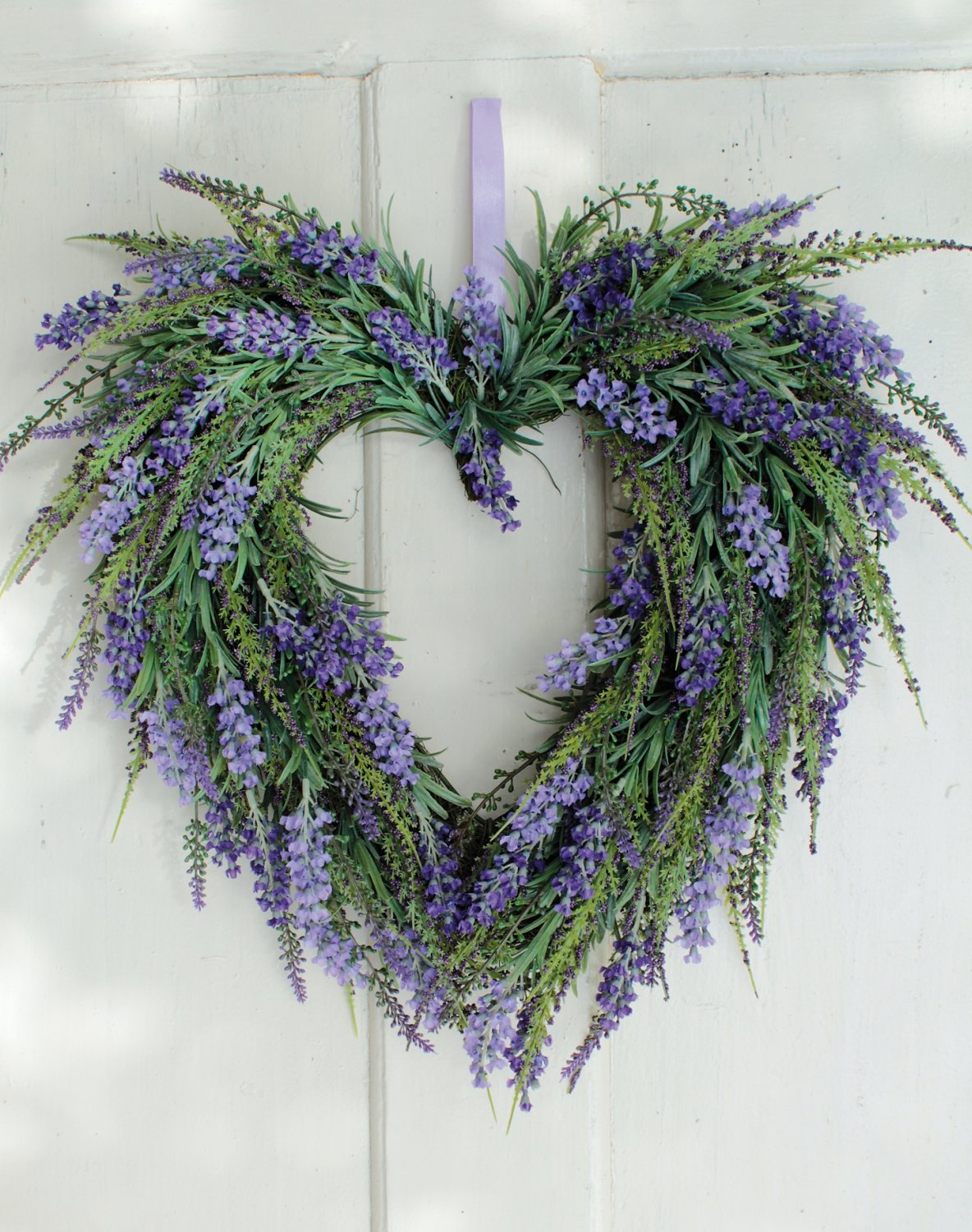 2903 220 a3 Сердце из искусственной лаванды, Ø 45 см, светло-фиолетовое H-andreas  - Вид №6