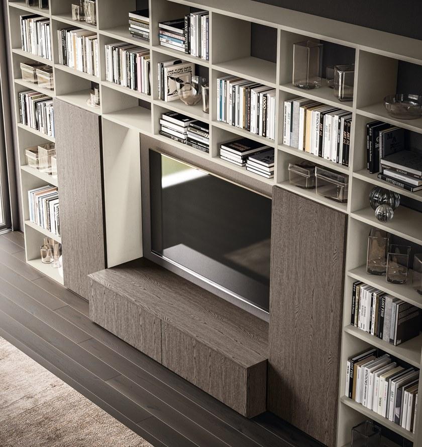 Composit Настенный книжный шкаф из дерева с подставкой под телевизор Day system sun-id-1424935 - Вид №1