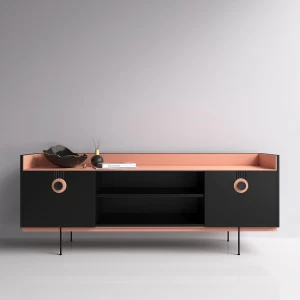 Тумба под телевизор черно-розовая Lago BRAGIN DESIGN LIVING 00-3974646 Розовый;черный