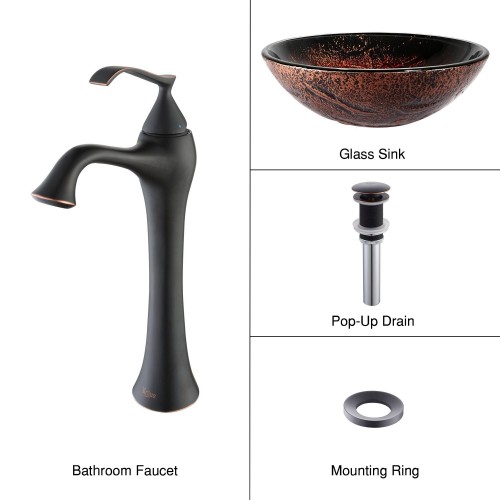 GV710-12mm-KEF15000ORB Накладная раковина на столешницу  прямоугольная Krausru  - Вид №4