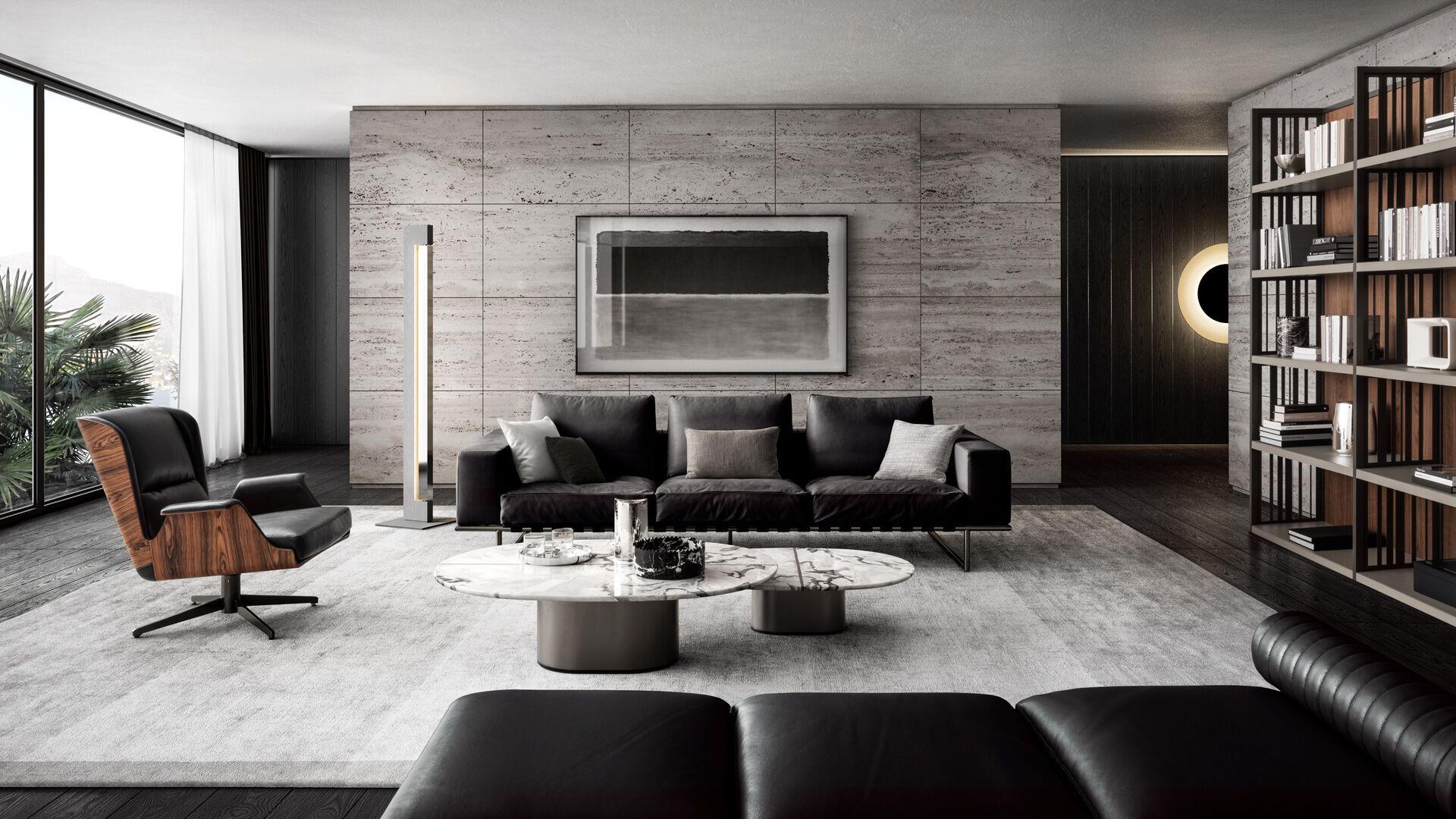 Мраморный низкий овальный журнальный столик для гостиной i 4 Mariani GIOTTO ARCH-00051674 - Вид №8