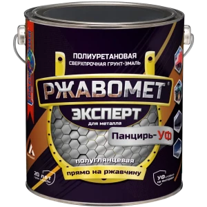 91583846 Грунт-эмаль Красковия Ржавомет Эксперт Панцирь-УФ сверхпрочная цвет RAL 9005 черный полуглянцевый 3 л STLM-1385631