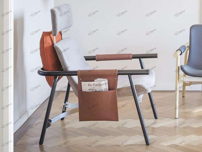 Bonaldo Кресло из экокожи с подлокотниками sun-id-1425384