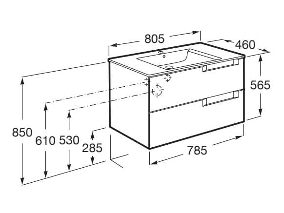Деревянный умывальник с ящиками Roca Aleyda ARCH-00140420 - Вид №56