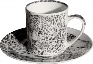 10640813 Taitu Чашка для эспрессо с блюдцем Taitu "Дикий нрав.Леопард" 100мл Фарфор костяной
