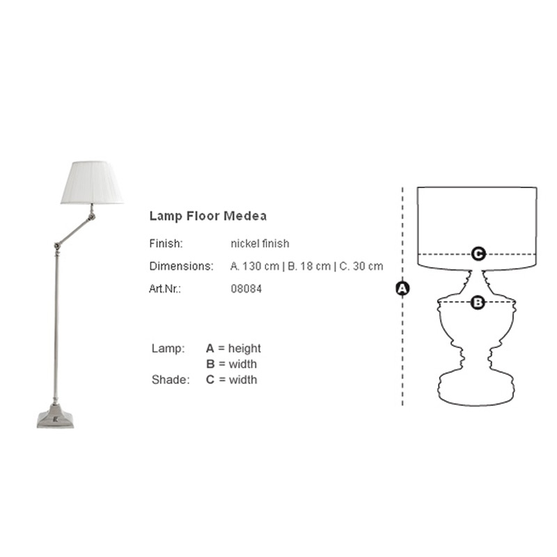 Торшер 108084 от Eichholtz EICHHOLTZ  246390 Белый;хром  - Вид №2