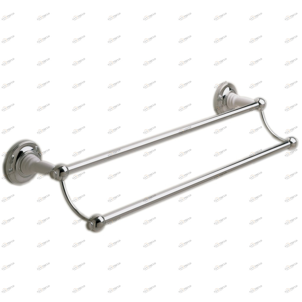 Traditional bathrooms Двойная вешалка для полотенец в стиле ретро Tb618.bn Латунь / фарфор 