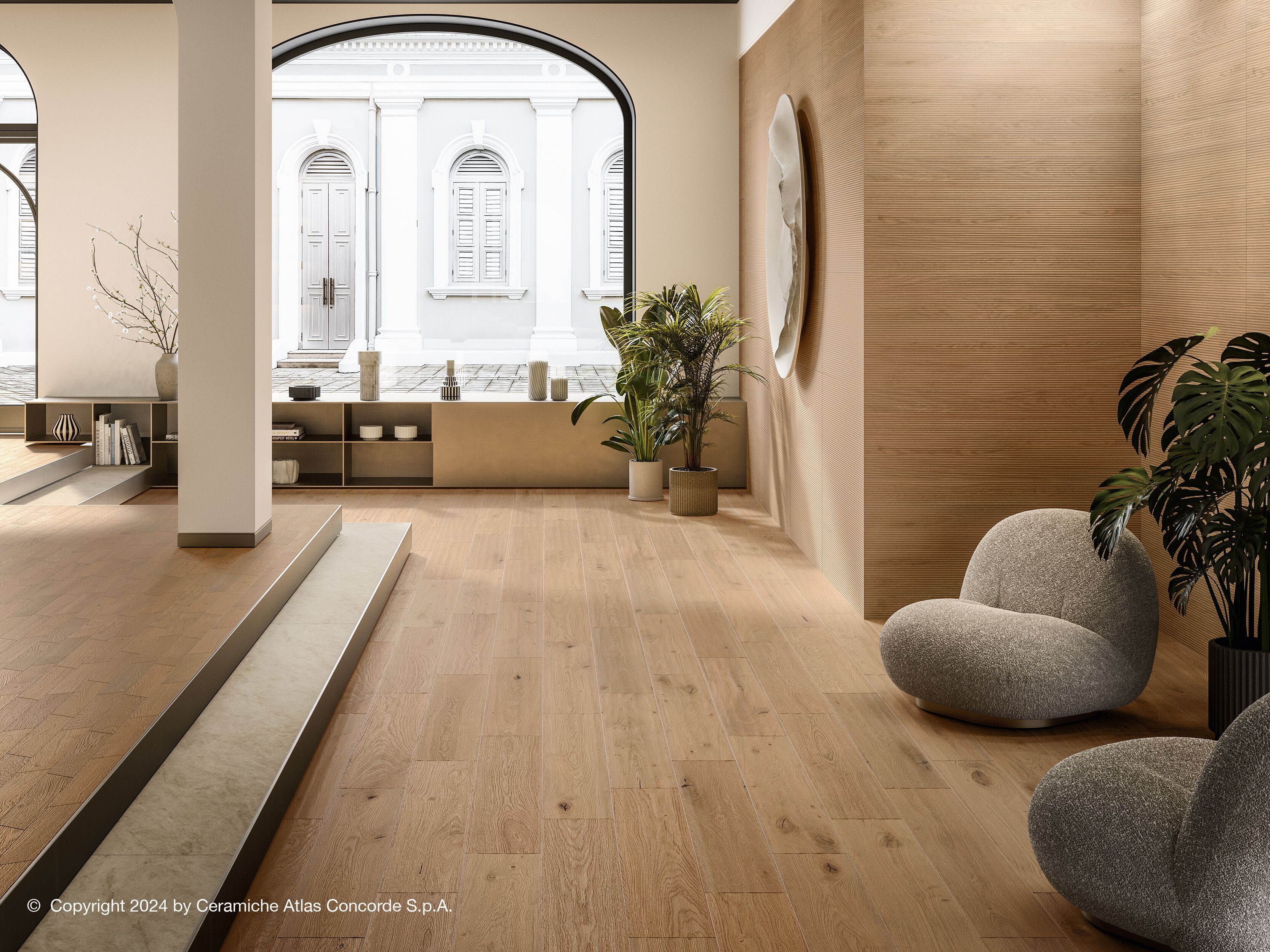 Напольное покрытие из керамогранита в помещении и на открытом воздухе с эффектом дерева Atlas Concorde журнал ARCH-00030139 - Вид №22