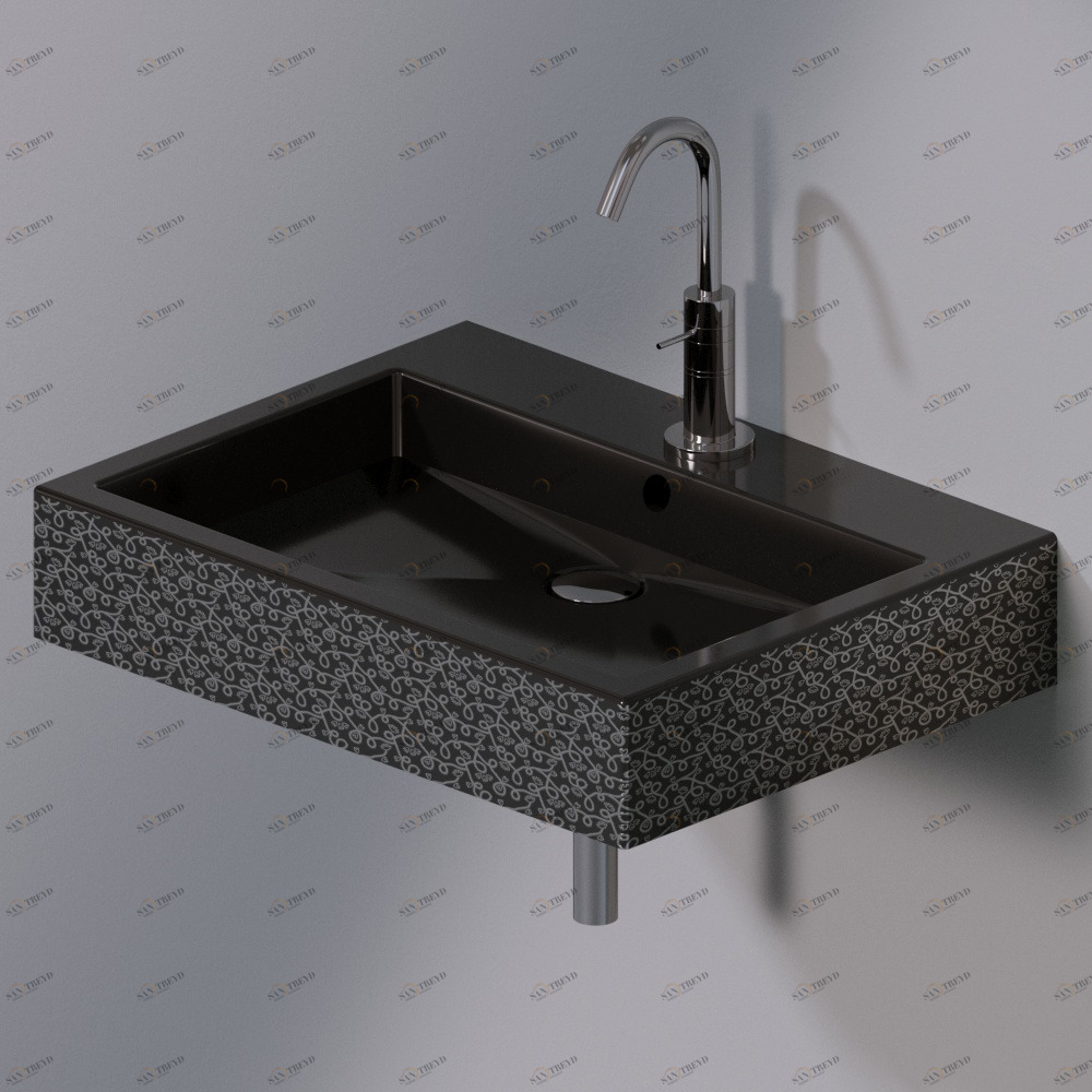 L267401P Подвесная раковина настенная прямоугольная A. e T. Italia Tank черная AeT ITALIA