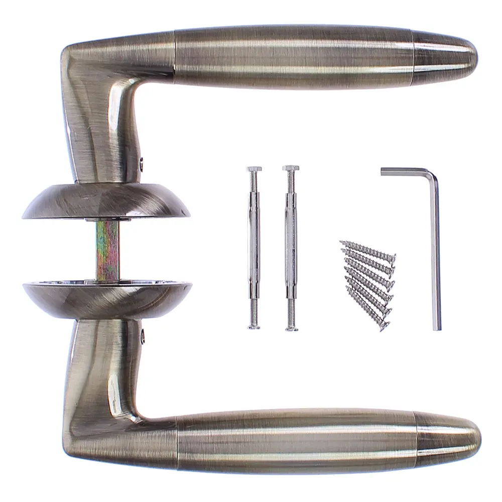 Ручка дверная на розетке Palladium «Agata» AB, ЦАМ, цвет античная бронза STLM-2011895 - Вид №2