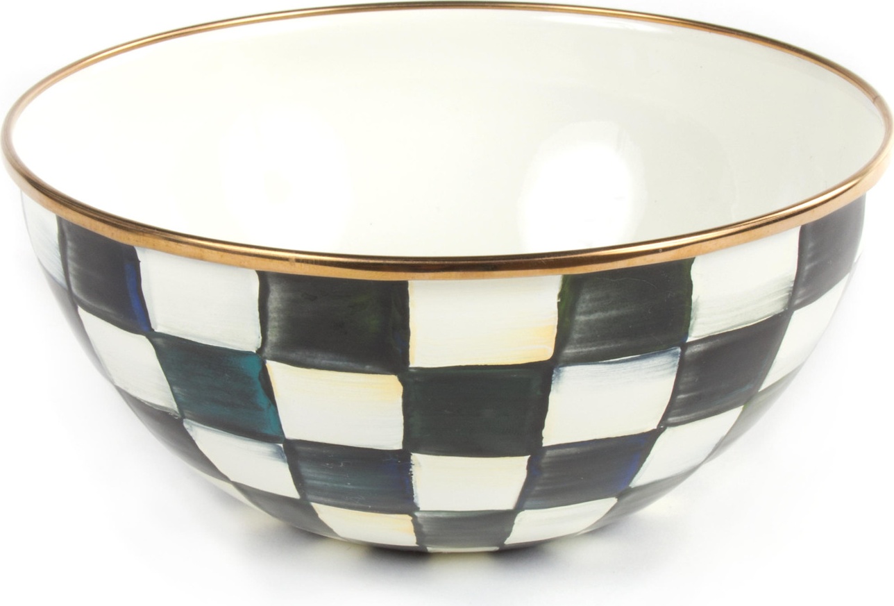 10654521 Mackenzie-Childs Салатник малый 20см Courtly Check Сталь 