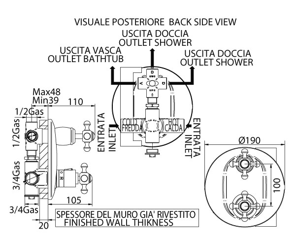 824820SN06D Смеситель Bandini Antica Santreyd - Вид №1