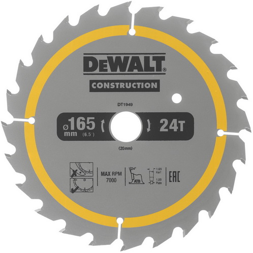 Диск пильный DeWalt CONSTRUCT DT1949 5303122 STDN-0034610