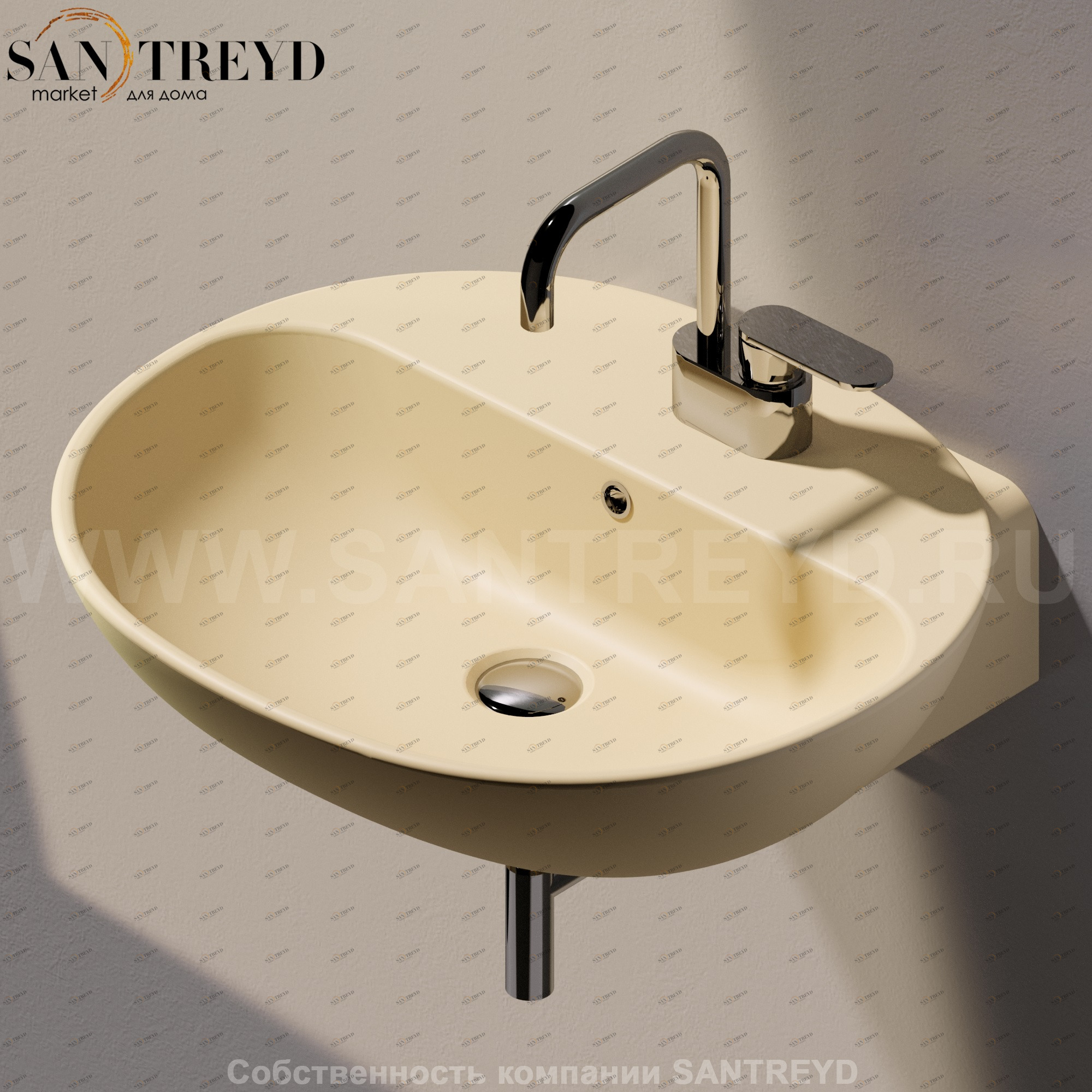 ND5083.1019 Подвесная раковина настенная овальная Ceramica Flaminia Nuda серая