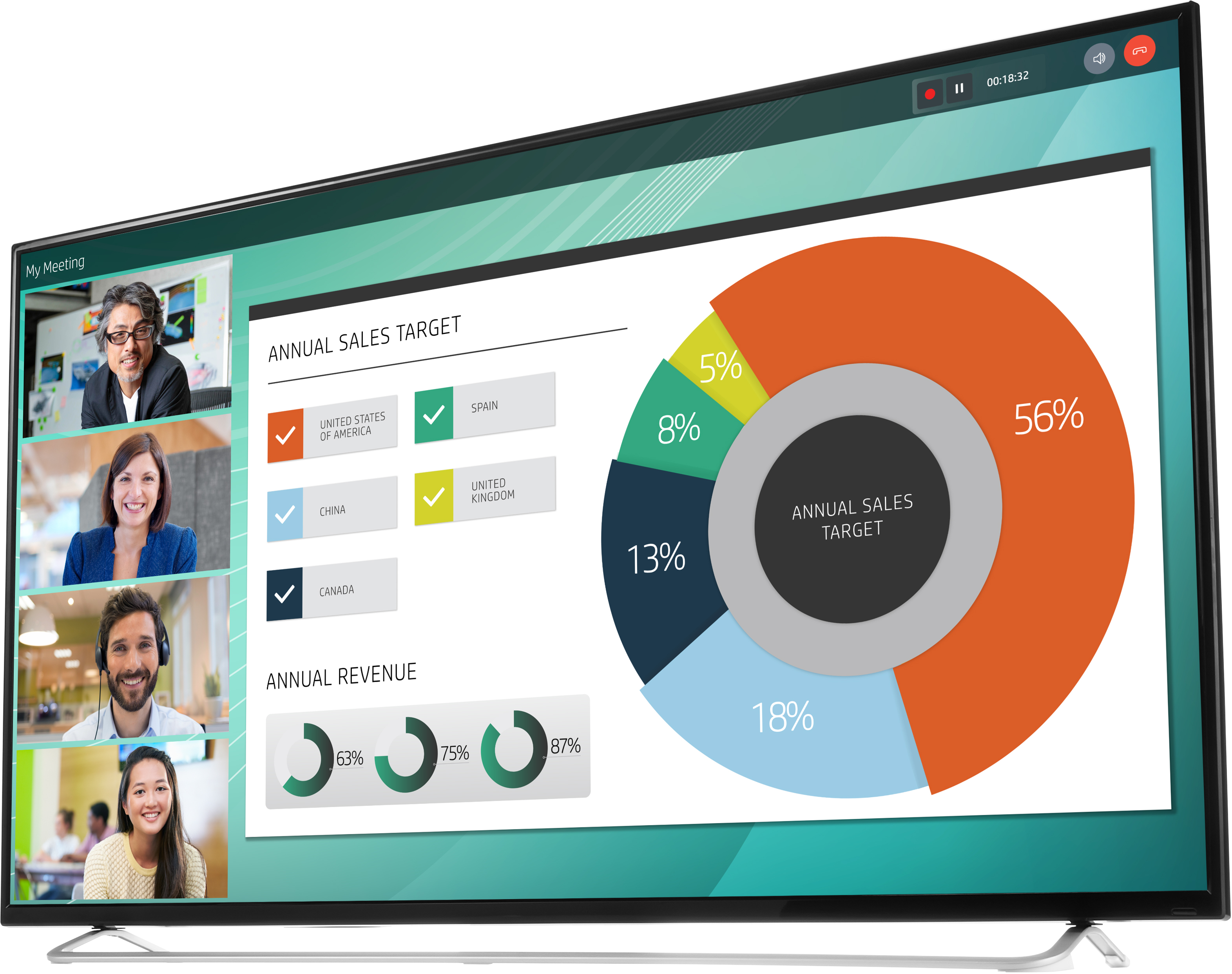 2YD85AA#ABB ld5512 uhd 4k 55 monitor 3840x2160 16:9 ips 350 cd/m2 1000:1 8ms 178°/178° hdmi displayport energy star epeat black&silver HP Santreyd  - Вид №5