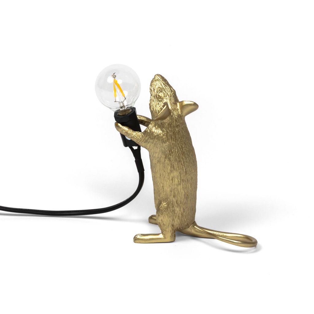 Настольная лампа 14,5х6 см золотая Mouse Lamp Gold Step 15070 GLD SELETTI ЖИВОТНЫЕ, МЫШЬ 00-3882463 Золото  - Вид №4