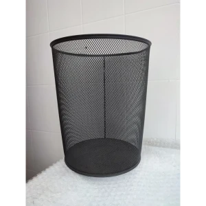 91592764 Корзина для мусора Primanova сетчетая круглая чёрная 24 x 24 x 28.5см металл STLM-1073917