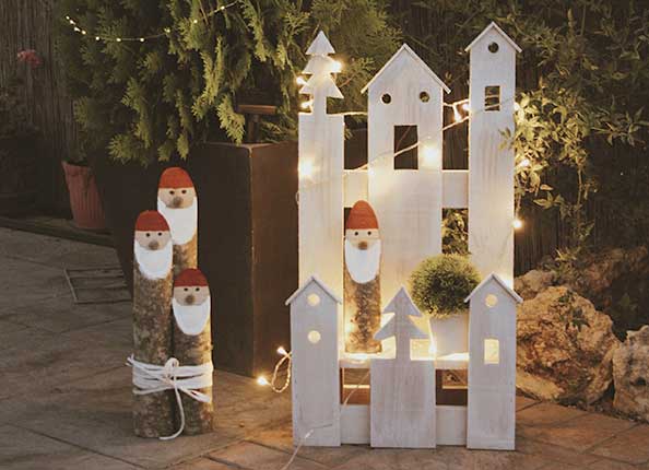 NS506 Деревянная деревня Dekoraniaevents Navidad 