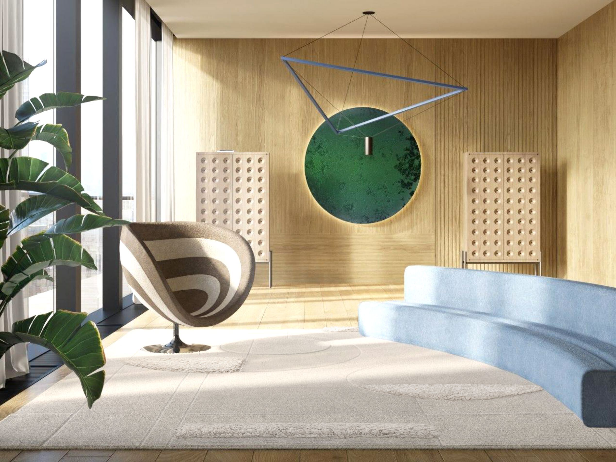 Прямоугольный ковер ручной работы Tapis Rouge абстракция ARCH-00074892 - Вид №1