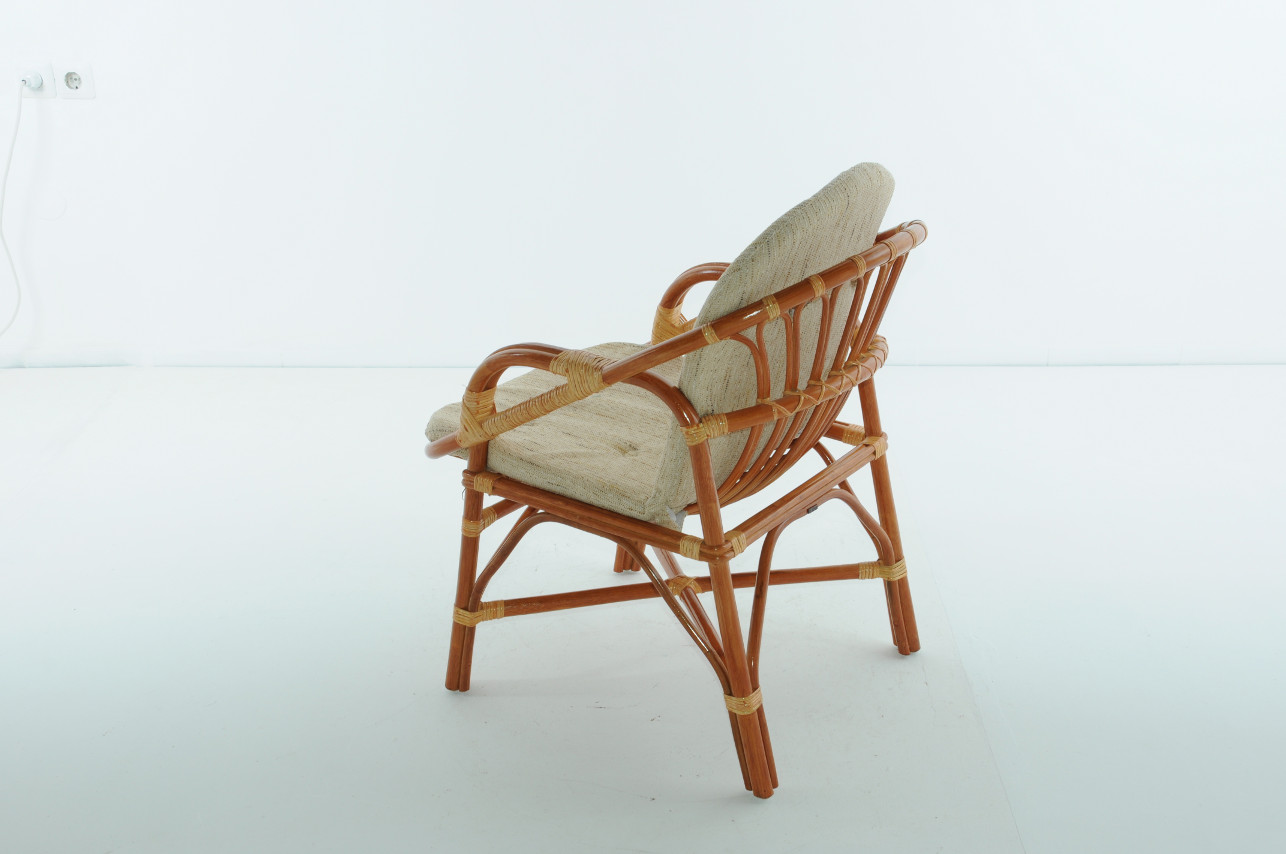 Кресло с подушкой коричневое из ротанга "Коньяк" 02/04В VINOTTI  00-3885196 Коричневый  - Вид №2