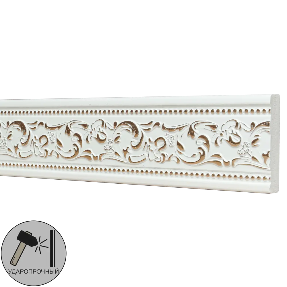 Молдинг настенный полистирол Decomaster 156-54 бело-золотой 11х50x2000 мм STLM-2131569