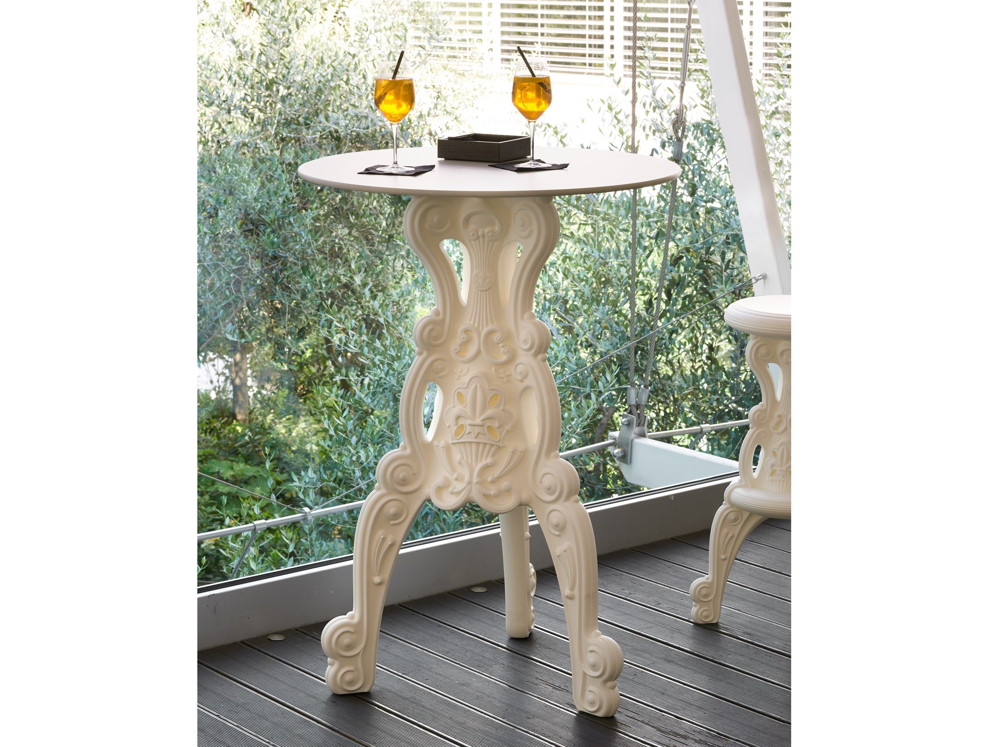 Высокий круглый стол из полиэтилена для контракта SLIDE Дизайн любви ARCH-00080723 - Вид №3