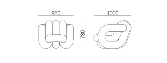 Тканевое кресло с подлокотниками HC28 maison TWISTY ARCH-00050980 - Вид №11