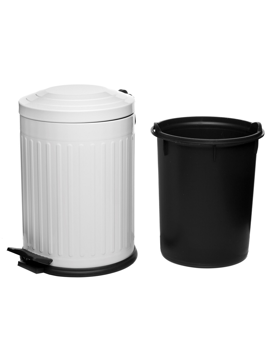Вёдра с педалью и крышкой Apus 12L White NAVAKO 11014 - Вид №2