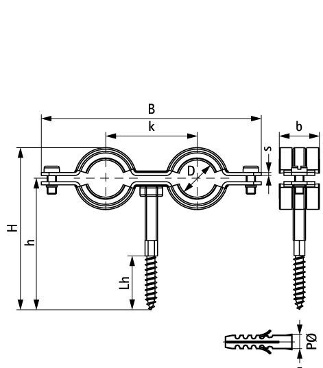 0802129 Крепление для труб  BIS Cobra Двойные хомуты с epdm WALRAVEN  - Вид №1